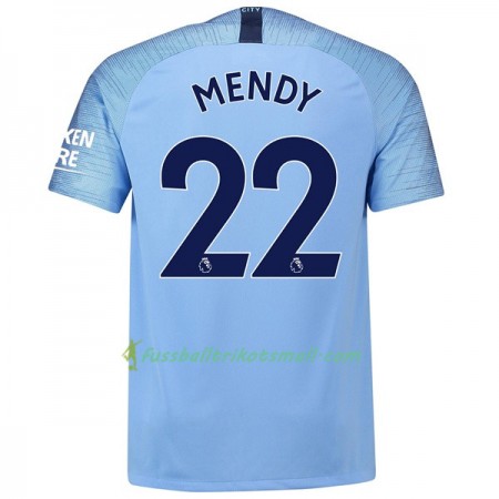 Günstige Fußballtrikots Manchester City Mendy 22 2018-2019 Kurzarm Heimtrikotsatz kaufen